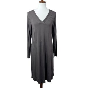 Eileen Fisher Knit Gray Long Sleeve Dress Size M